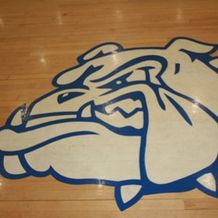 Gym polishing high school bulldog logo
