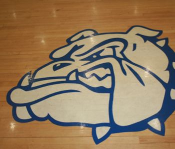 Gym polishing high school bulldog logo